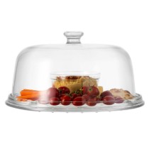 Platou servire 6 in 1, cu capac, sticla, 31cm, "Palladio" - Borgonovo