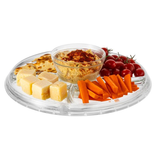 Platou servire 6 in 1, cu capac, sticla, 31cm, "Palladio" - Borgonovo