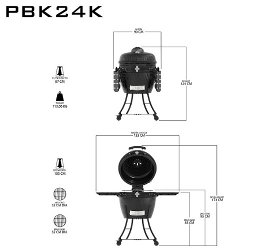 Gratar ceramic Kamado negru Pit Boss PBK24 10603