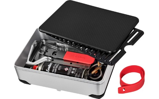Aragaz de camping si mini gratar portabil, capac tip tocator, alimentare cartus gaz, Enders Pace 1840