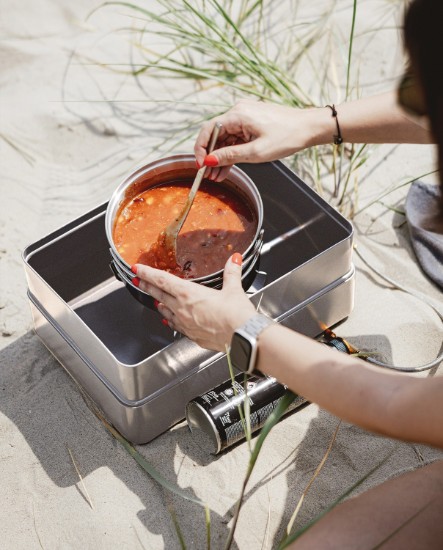 Aragaz de camping si mini gratar portabil, capac tip tocator, alimentare cartus gaz, Enders Pace 1840