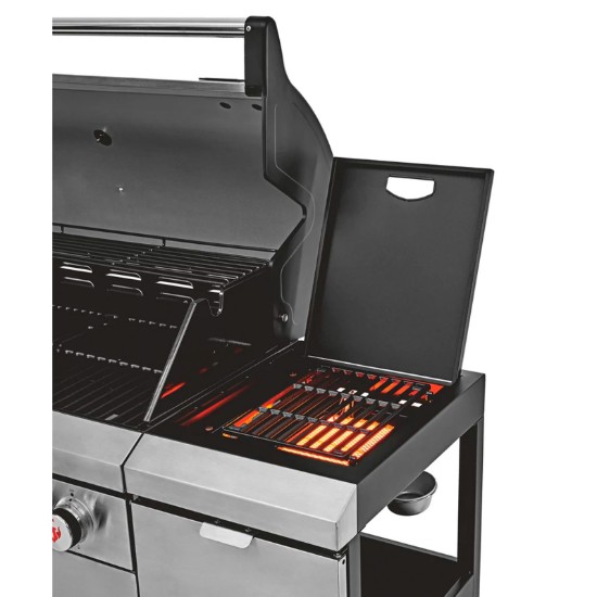 Bucatarie de exterior pe gaz Grill Chef Landmann 22174, 6 arzatoare inox si 1 arzator ceramic infrarosu MaxX-Zone