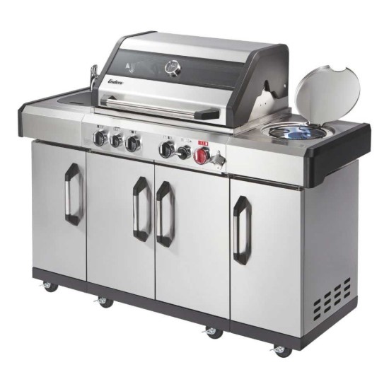Bucatarie pe gaz, 4 arzatoare inox, arzator infrarosu, grile fonta, Enders Kansas II Pro 4 SIK Profi Turbo 871433