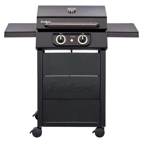 Gratar electric 2,6 Kw, grile din fonta emailata, capac cu pereti dubli, inox si aluminiu, Enders eCrave 97116
