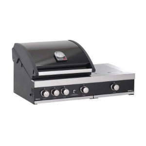 Gratar pe gaz cu 3 arzatoare din inox Grandhall Premium GT3 si arzator lateral sear burner K03000281A, incastrabil