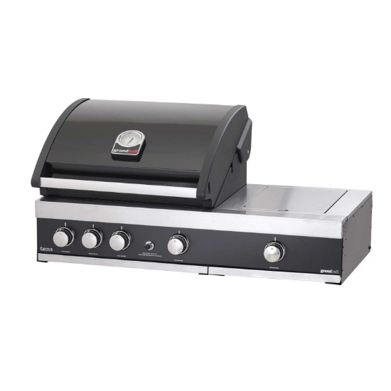 Gratar pe gaz cu 3 arzatoare din inox Grandhall Premium GT3 si arzator lateral sear burner K03000281A, incastrabil