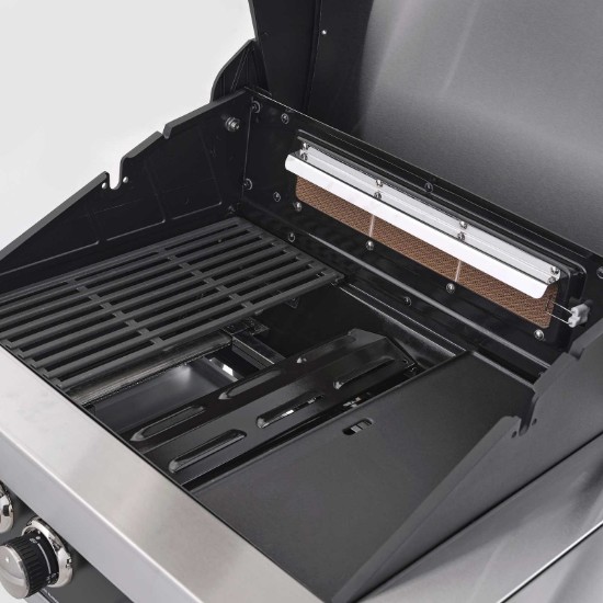 Gratar pe gaz cu 3 arzatoare din inox Grandhall Premium GT3 si arzator lateral sear burner K03000281A, incastrabil