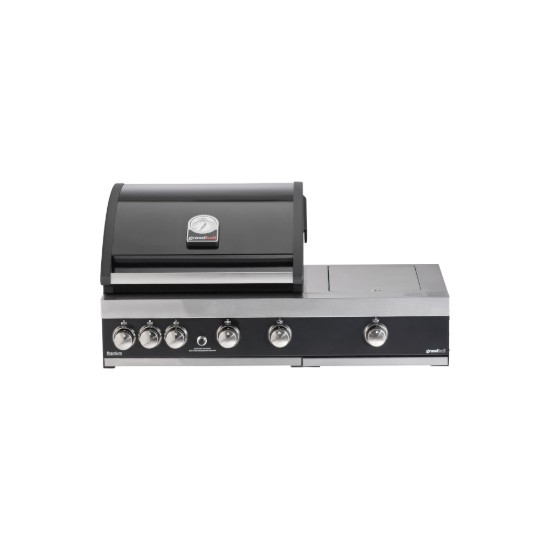 Gratar pe gaz cu 4 arzatoare din inox Grandhall Premium G4 plus si arzator lateral sear burner K04000326A, incastrabil