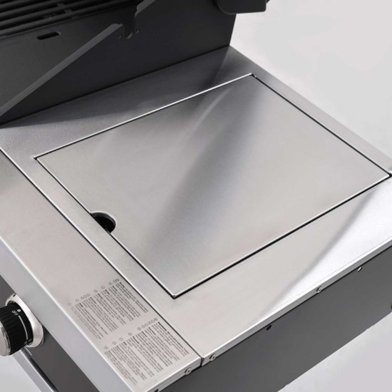 Gratar pe gaz cu 4 arzatoare din inox Grandhall Premium G4 plus si arzator lateral sear burner K04000326A, incastrabil