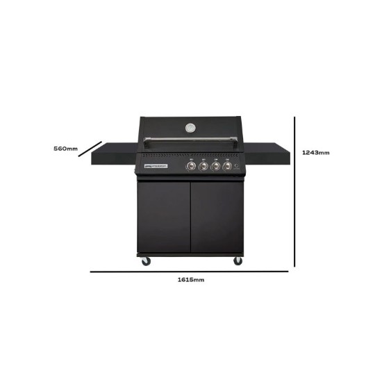 Gratar pe gaz Crossray by Heatstrip TCX4FL(B)30 + Stand TCX4PL(B)-TROLLY