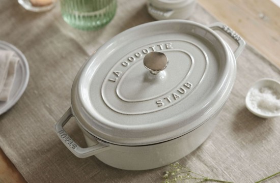 Oala Cocotte ovala, fonta, 27cm/3,2L, White Truffle - Staub