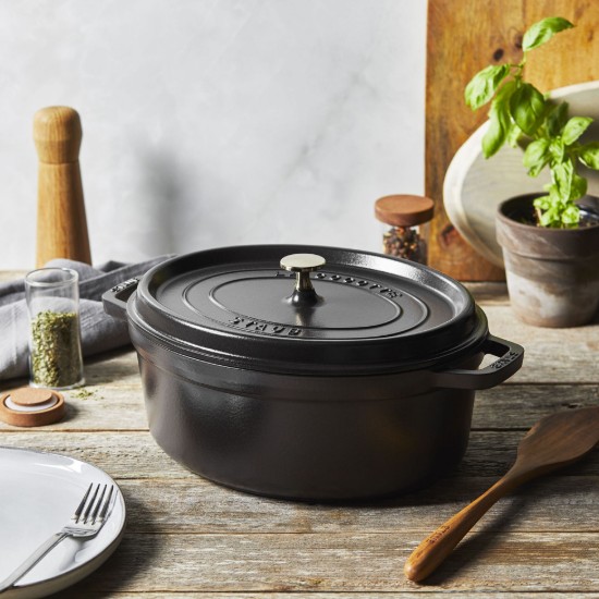 Oala cocotte ovala, fonta, 31cm/5,5 l, Black - Staub