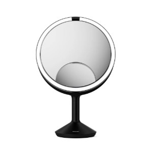Oglinda cosmetica cu senzor, 25 cm, "Trio Max", Matte Black Steel - simplehuman