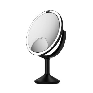 Oglinda cosmetica cu senzor, 25 cm, "Trio Max", Matte Black Steel - simplehuman
