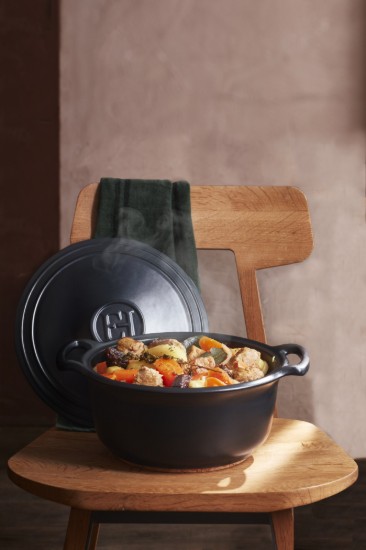 Oala Cocotte ceramica, 31cm/5,5L, "Sublime +", Slate - Emile Henry