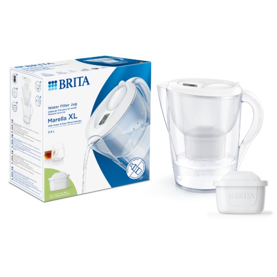 Cana filtranta BRITA MAXTRA Marella XL 3,5 (white), 1 x filtru Pure Performance