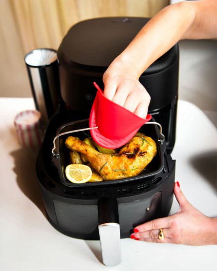 Recipient dreptunghiular pentru airfryer, otel, 20 x 13 cm - PYREX