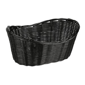 Cos oval pentru paine, plastic, 28 x 21 cm, Negru - Kesper