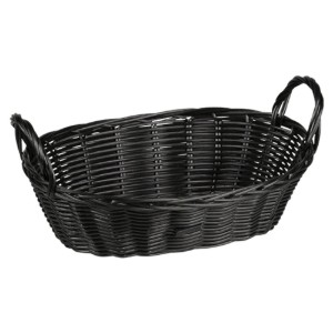 Cos oval pentru paine, plastic, 29 x 18 cm, Negru - Kesper