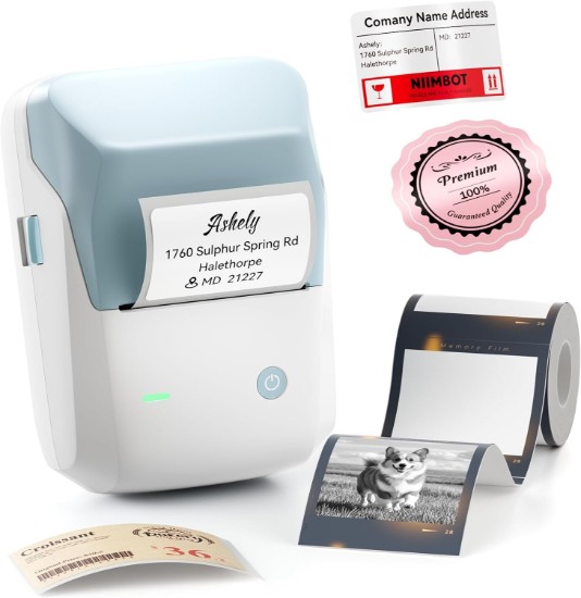 Imprimanta termica etichete, portabila, model B1 PRO, Light Blue - NIIMBOT