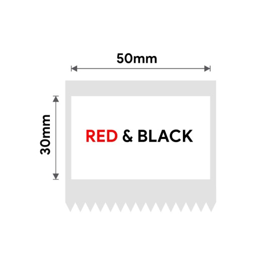 Rola etichete autoadezive Dual-Color, 50x30mm, 230 buc/rola, Rosu/Negru - NIIMBOT
