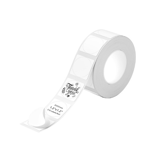 Rola etichete autoadezive rotunde, 31mm, 210 buc/rola, Alb - NIIMBOT