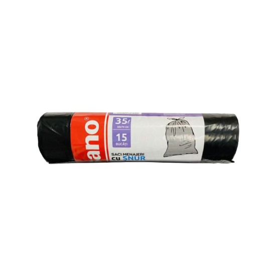 Saci menajeri, 35L, 15 bucati, Negru - Sano