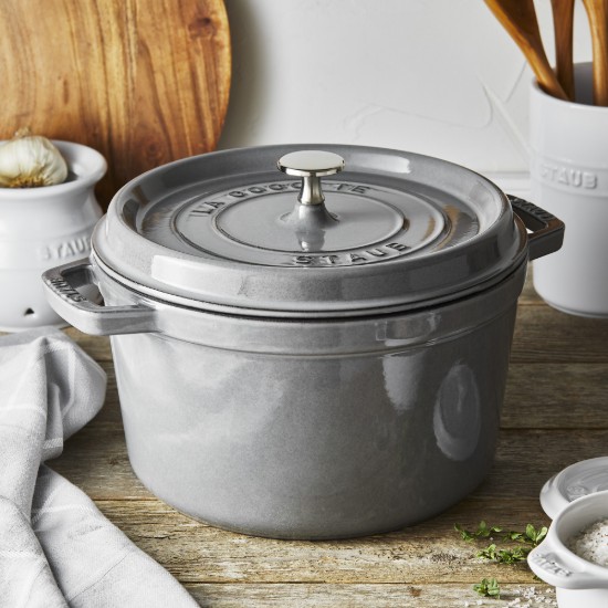 Oala adanca Cocotte fonta, 24cm/4,7L, Graphite Grey - Staub