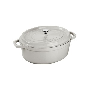 Oala Cocotte ovala, fonta, 23cm/2,35L, White Truffle - Staub