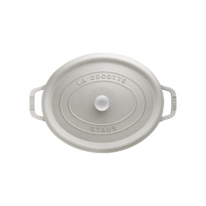 Oala Cocotte ovala, fonta, 23cm/2,35L, White Truffle - Staub