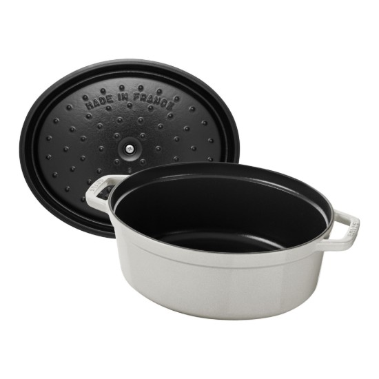 Oala Cocotte ovala, fonta, 23cm/2,35L, White Truffle - Staub