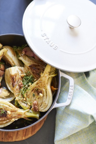 Vas Chistera, fonta, 28 cm, White Truffle - Staub