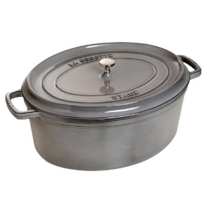 Oala cocotte ovala, fonta, 37cm/8L, Graphite Grey - Staub