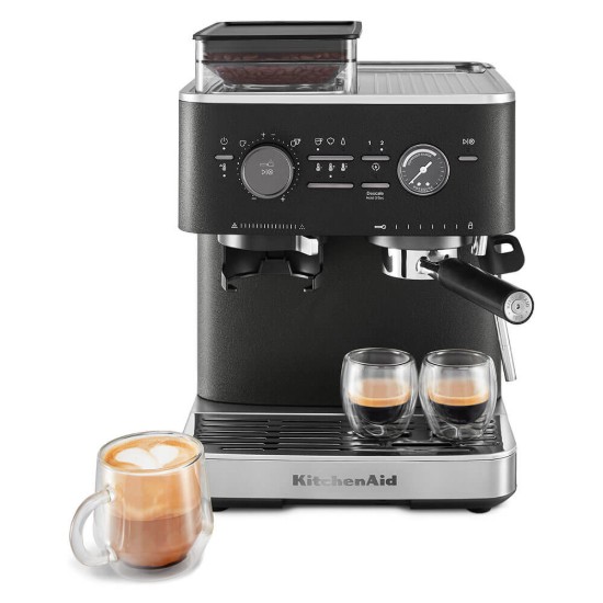 Espressor electric semi-automat, 1500W, Cast Iron Black - KitchenAid