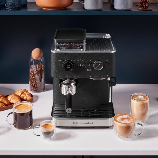 Espressor electric semi-automat, 1500W, Cast Iron Black - KitchenAid