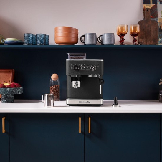 Espressor electric semi-automat, 1500W, Cast Iron Black - KitchenAid