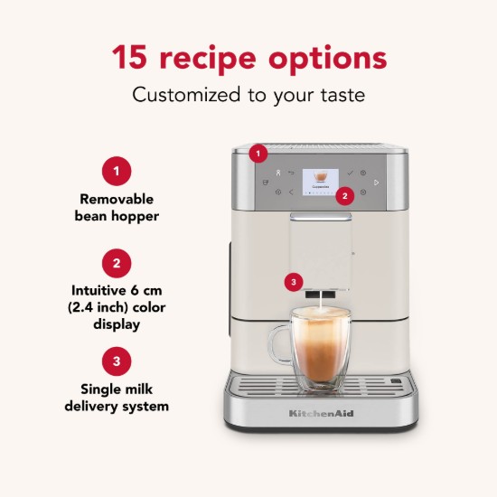 Espressor electric automat KF6, 1450W, Porcelain White - KitchenAid