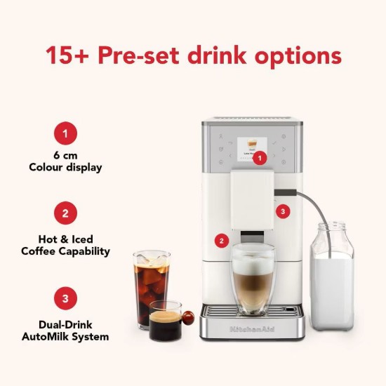 Espressor electric automat KF3, 1450W, Porcelain White - KitchenAid