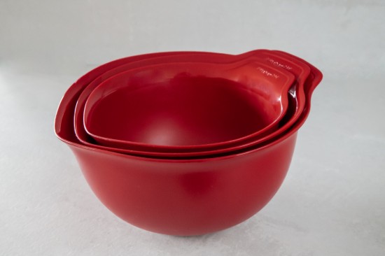 Set 3 boluri mixare, plastic, Empire Red - KitchenAid