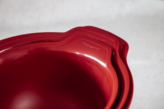 Set 3 boluri mixare, plastic, Empire Red - KitchenAid