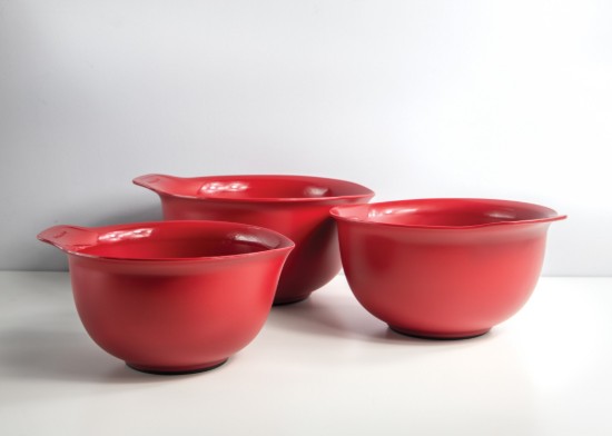 Set 3 boluri mixare, plastic, Empire Red - KitchenAid