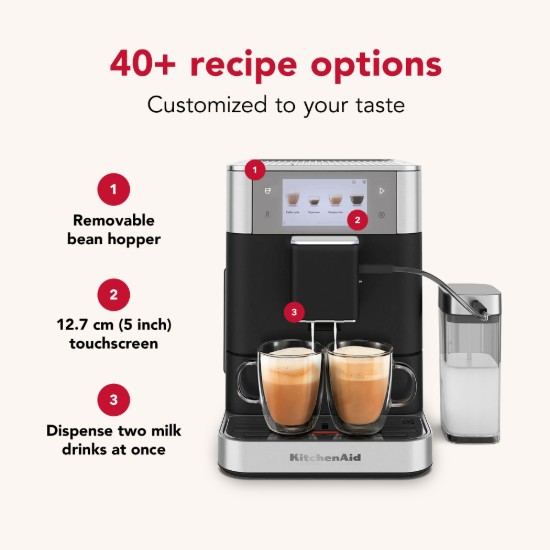 Espressor electric automat KF8, 1450W, Cast Iron Black - KitchenAid