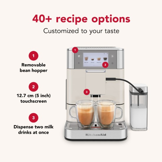 Espressor electric automat KF8, 1450W, Porcelain White - KitchenAid