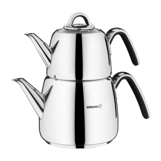 Ceainic turcesc dublu, inox, 1L/2L, "Vertex" - Korkmaz