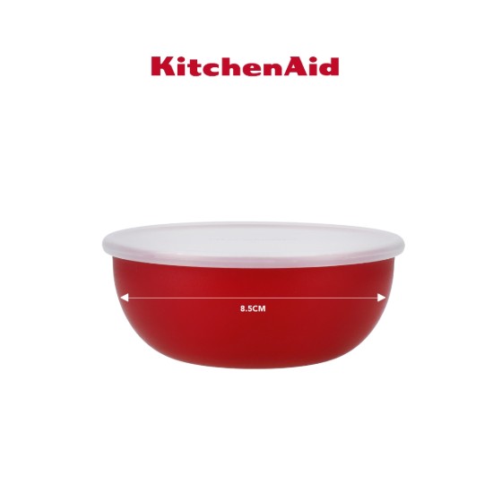 Set 4 boluri, cu capac, plastic, Empire Red - KitchenAid