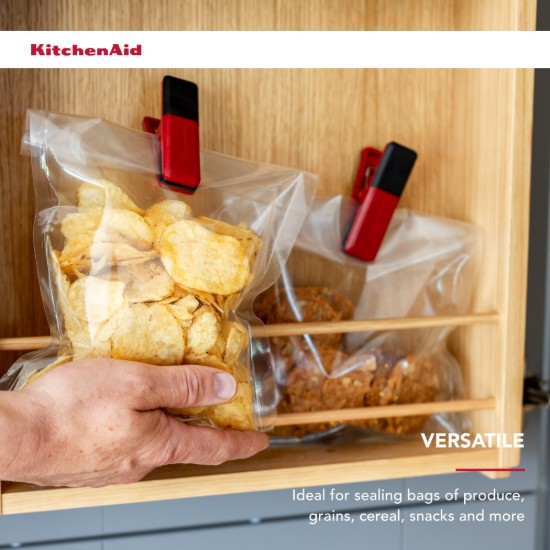 Set 4 cleme / clipsuri pentru pungi, plastic, Empire Red - KitchenAid