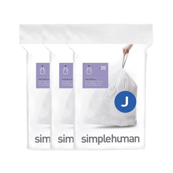 Saci de gunoi cod J, 30-45 L/ 60 buc., plastic - simplehuman