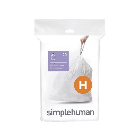 Saci de gunoi cod H, 30-35 L/ 20 buc. plastic - simplehuman