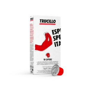 CAFEA TRUCILLO, EXPRESSO SPEAKS ITALIAN, 10 capsule din aluminiu, compatibile cu aparatele NESPRESSO®, 55 g ℮