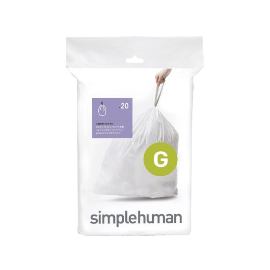 Saci de gunoi cod G, 30 L/ 20 buc, plastic - simplehuman